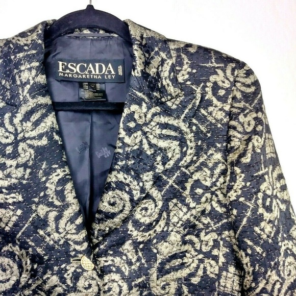 Vtg Escada Margaretha Ley Baroque Paisley Bazer - Picture 2 of 8